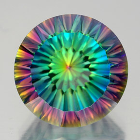 Quarzo mistico naturale multicolore da 10,16 ct, taglio rotondo, VVS-VS