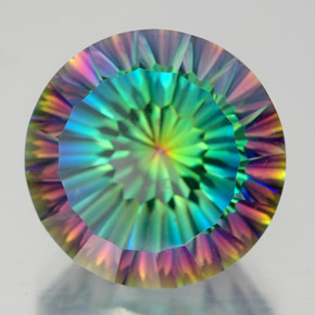 Quarzo mistico naturale multicolore da 10,16 ct, taglio rotondo, VVS-VS