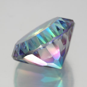 Quarzo mistico naturale multicolore da 9,22 ct, taglio rotondo, VVS-VS