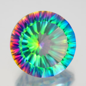 Quarzo mistico Arcobaleno superiore naturale da 9.80 ct, Taglio rotondo, VVS