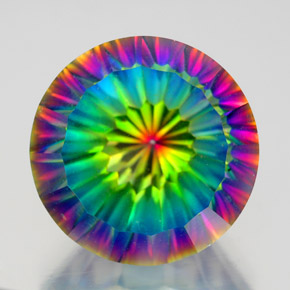 Quarzo mistico naturale multicolore da 10,64 ct, taglio rotondo, VVS-VS