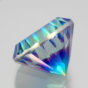 Quarzo mistico naturale multicolore da 10,64 ct, taglio rotondo, VVS-VS