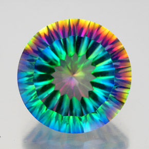 Quarzo mistico Arcobaleno superiore naturale da 9.55 ct, Taglio rotondo, VVS-VS