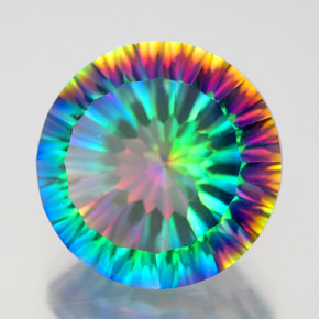 Quarzo mistico Arcobaleno superiore naturale da 9.55 ct, Taglio rotondo, VVS-VS