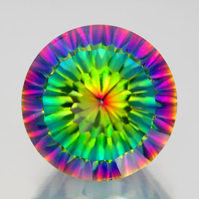 Quarzo mistico naturale multicolore da 10,88 ct, taglio rotondo, VVS