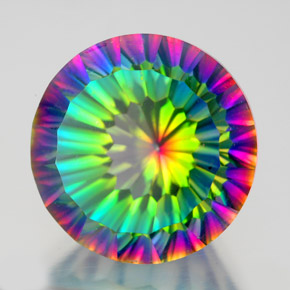 Quarzo mistico naturale multicolore da 10,88 ct, taglio rotondo, VVS
