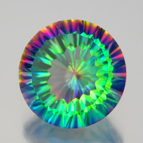 Quarzo mistico naturale multicolore da 9,50 ct, taglio rotondo, VVS-VS