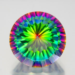 Quarzo mistico Arcobaleno superiore naturale da 10.37 ct, Taglio rotondo, VVS-VS