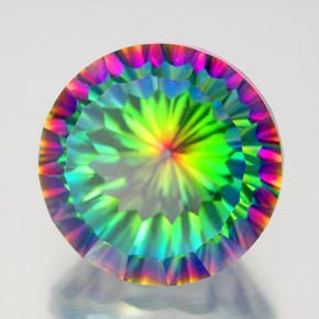 Quarzo mistico Arcobaleno superiore naturale da 10.37 ct, Taglio rotondo, VVS-VS