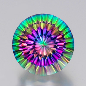 Quarzo mistico Arcobaleno superiore naturale da 12.51 ct, Taglio rotondo, VS