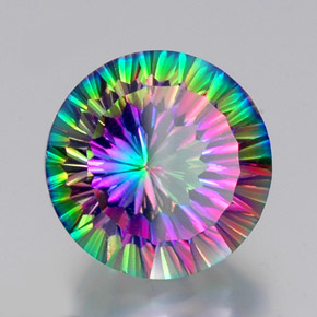 Quarzo mistico Arcobaleno superiore naturale da 12.51 ct, Taglio rotondo, VS