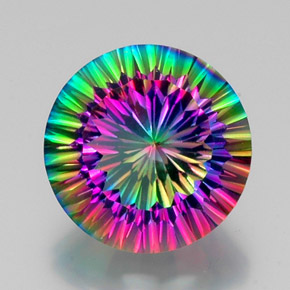 Quarzo mistico naturale multicolore da 11,61 ct, taglio rotondo, VS