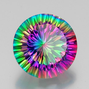 Quarzo mistico naturale multicolore da 11,61 ct, taglio rotondo, VS