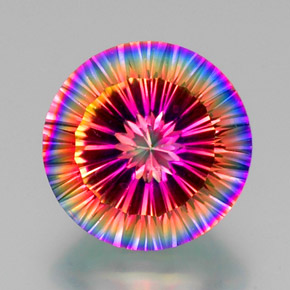 Quarzo mistico naturale multicolore da 10,90 ct, taglio rotondo, VVS-VS