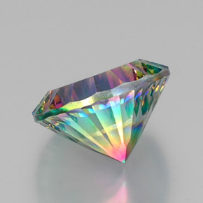 Quarzo mistico naturale multicolore da 10,90 ct, taglio rotondo, VVS-VS