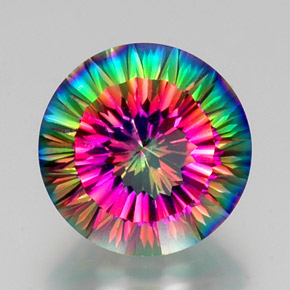 Quarzo mistico Arcobaleno superiore naturale da 11.63 ct, Taglio rotondo, VVS-VS