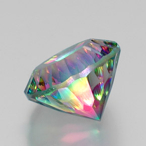 Quarzo mistico naturale multicolore da 12,53 ct, taglio rotondo, VVS