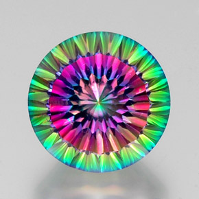 Quarzo mistico Arcobaleno superiore naturale da 13.37 ct, Taglio rotondo, VS