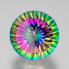 Quarzo mistico Arcobaleno superiore naturale da 13.37 ct, Taglio rotondo, VS