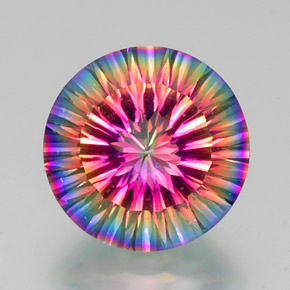 Quarzo mistico Arcobaleno superiore naturale da 10.67 ct, Taglio rotondo, VVS-VS