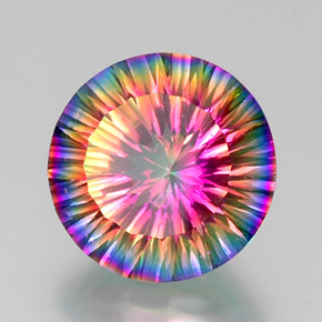 Quarzo mistico Arcobaleno superiore naturale da 10.67 ct, Taglio rotondo, VVS-VS