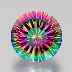 Quarzo mistico Arcobaleno superiore naturale da 11.31 ct, Taglio rotondo, VVS-VS