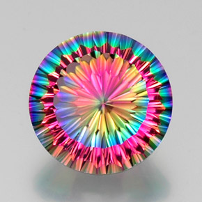 Quarzo mistico Arcobaleno superiore naturale da 11.34 ct, Taglio rotondo, VVS-VS