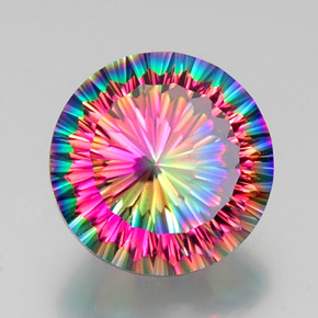 Quarzo mistico Arcobaleno superiore naturale da 11.34 ct, Taglio rotondo, VVS-VS