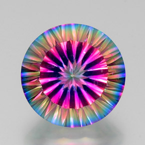 Quarzo mistico naturale multicolore da 11,60 ct, taglio rotondo, VS