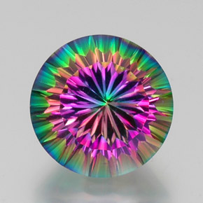 Quarzo mistico Arcobaleno superiore naturale da 12.13 ct, Taglio rotondo, VVS