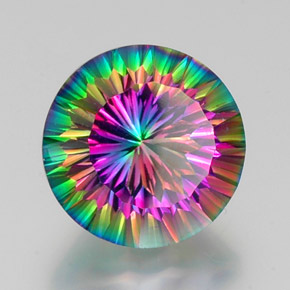 Quarzo mistico Arcobaleno superiore naturale da 12.13 ct, Taglio rotondo, VVS