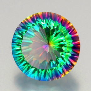 Quarzo mistico Arcobaleno superiore naturale da 9.61 ct, Taglio rotondo, VVS-VS