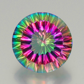 Quarzo mistico Arcobaleno superiore naturale da 11.55 ct, Taglio rotondo, VS