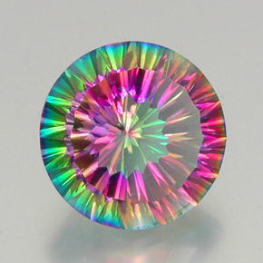 Quarzo mistico Arcobaleno superiore naturale da 11.55 ct, Taglio rotondo, VS