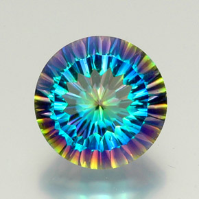 Quarzo mistico Arcobaleno superiore naturale da 9.17 ct, Taglio rotondo, VVS-VS