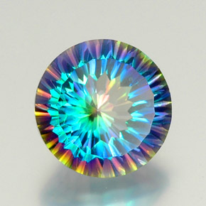Quarzo mistico Arcobaleno superiore naturale da 9.17 ct, Taglio rotondo, VVS-VS