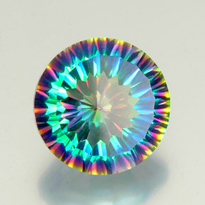 Quarzo mistico naturale multicolore da 9,44 ct, taglio rotondo, VVS-VS