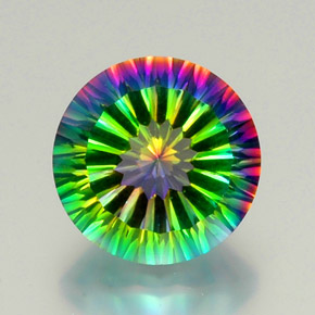 Quarzo mistico naturale multicolore da 9,44 ct, taglio rotondo, VVS