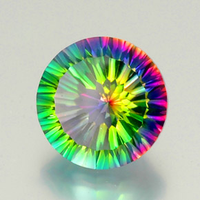 Quarzo mistico naturale multicolore da 9,44 ct, taglio rotondo, VVS