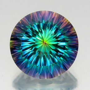 Quarzo mistico naturale multicolore da 20,94 ct, taglio rotondo, VVS-VS