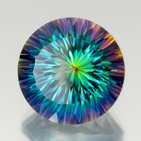 Quarzo mistico naturale multicolore da 20,94 ct, taglio rotondo, VVS-VS