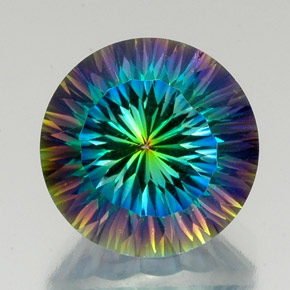 Quarzo mistico naturale multicolore da 20,87 ct, taglio rotondo, VVS-VS
