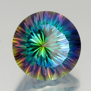 Quarzo mistico naturale multicolore da 20,87 ct, taglio rotondo, VVS-VS