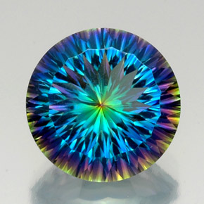 Quarzo mistico naturale multicolore da 19,39 ct, taglio rotondo, VVS