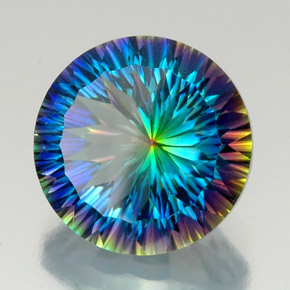Quarzo mistico naturale multicolore da 19,39 ct, taglio rotondo, VVS