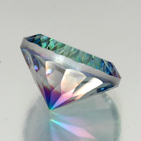 Quarzo mistico naturale multicolore da 19,39 ct, taglio rotondo, VVS