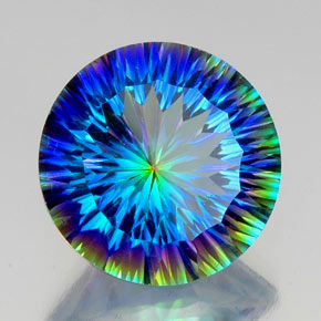 Quarzo mistico naturale multicolore da 18,05 ct, taglio rotondo, VVS-VS
