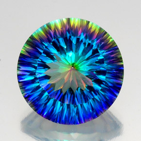 Quarzo mistico naturale multicolore da 17,92 ct, taglio rotondo, VVS-VS