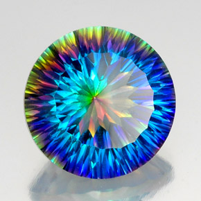 Quarzo mistico naturale multicolore da 17,92 ct, taglio rotondo, VVS-VS