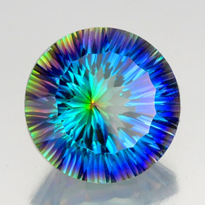 Quarzo mistico Arcobaleno superiore naturale da 18.74 ct, Taglio rotondo, VVS-VS